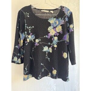 French Laundry Small 3/4 sleeve Floral Blouse